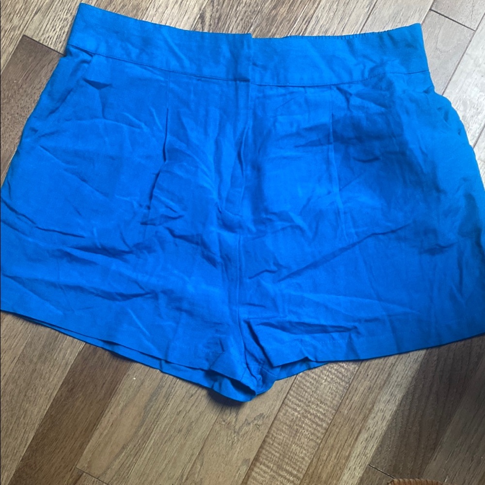 Midnight Sky High Waist Blue Shorts with Vibrant Color